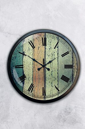 40 Cm Siyah Metal Romen Eskitme Duvar Saati