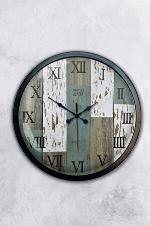 40 Cm Siyah Metal Romen Duvar Saati