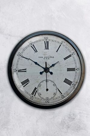 40 Cm Siyah Metal Romen Antik Duvar Saati