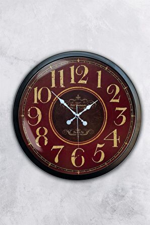 40 Cm Siyah Metal Rome de la Paris Duvar Saati