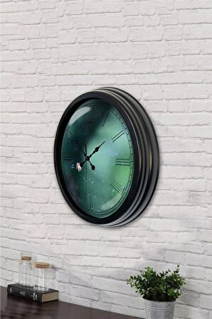 40 Cm Siyah Metal Romantizm Duvar Saati
