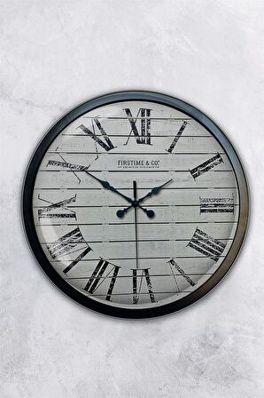 40 Cm Siyah Metal Roman Duvar Saati