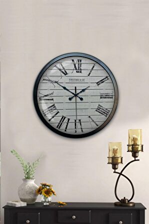 40 Cm Siyah Metal Roman Duvar Saati