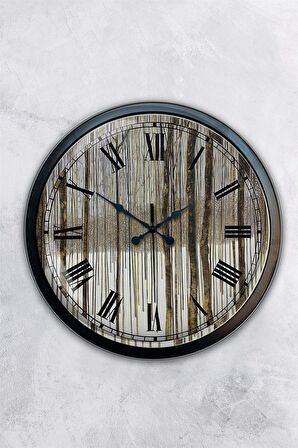 40 Cm Siyah Metal Roma Rakamlı Duvar Saati