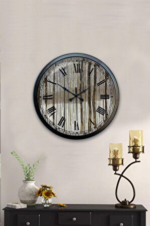 40 Cm Siyah Metal Roma Rakamlı Duvar Saati