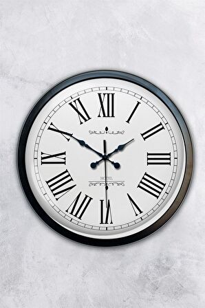 40 Cm Siyah Metal Roma Rakamlı Duvar Saati