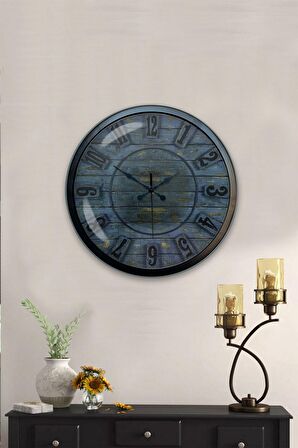 40 Cm Siyah Metal Retro Duvar Saati