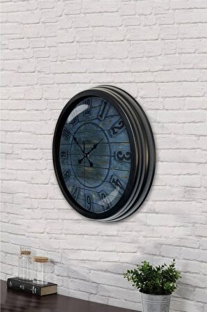 40 Cm Siyah Metal Retro Duvar Saati