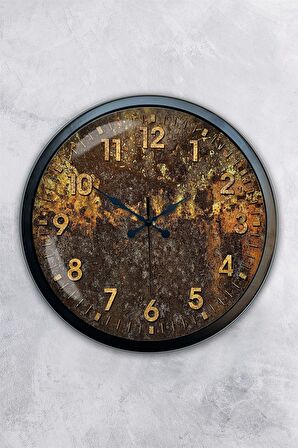 40 Cm Siyah Metal Retro Color Duvar Saati
