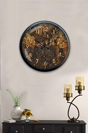 40 Cm Siyah Metal Retro Color Duvar Saati