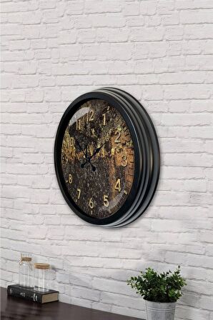 40 Cm Siyah Metal Retro Color Duvar Saati