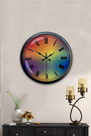 40 Cm Siyah Metal Renk Dünyası Duvar Saati