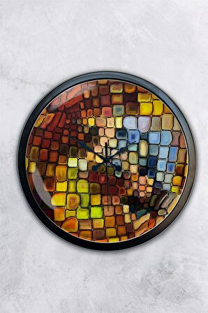 40 Cm Siyah Metal Rengarenk Duvar Saati