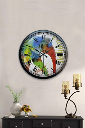 40 Cm Siyah Metal Rengarenk Duvar Saati