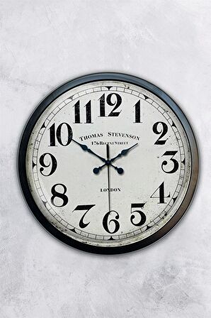 40 Cm Siyah Metal Regent Street Duvar Saati