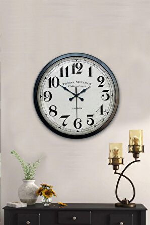 40 Cm Siyah Metal Regent Street Duvar Saati