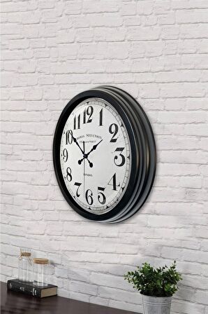 40 Cm Siyah Metal Regent Street Duvar Saati
