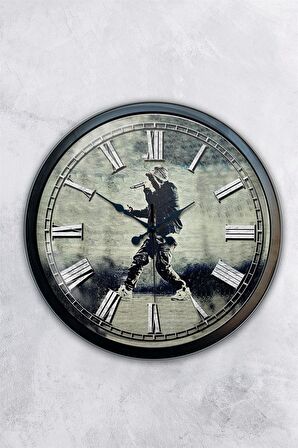 40 Cm Siyah Metal Rap Duvar Saati