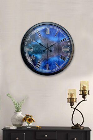 40 Cm Siyah Metal Radyal Duvar Saati