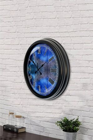 40 Cm Siyah Metal Radyal Duvar Saati