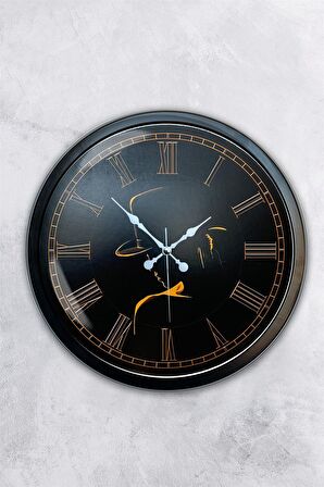 40 Cm Siyah Metal Profil Duvar Saati