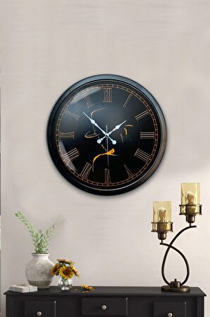 40 Cm Siyah Metal Profil Duvar Saati