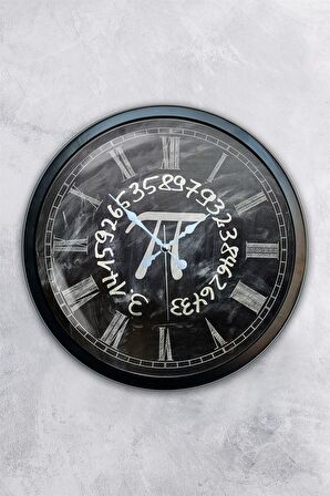 40 Cm Siyah Metal Pi Duvar Saati