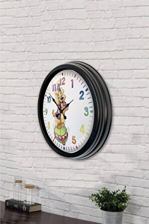 40 Cm Siyah Metal Palyaço Duvar Saati