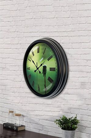 40 Cm Siyah Metal Özel Tasarım Duvar Saati