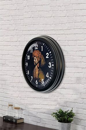 40 Cm Siyah Metal Osmanlı Duvar Saati