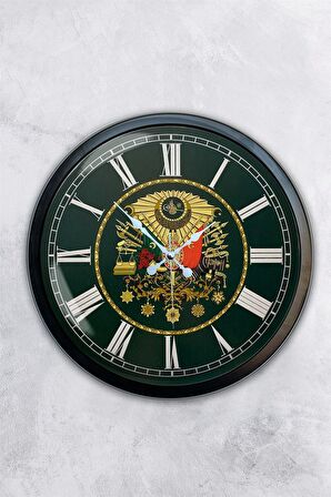 40 Cm Siyah Metal Osmanlı Devleti Duvar Saati