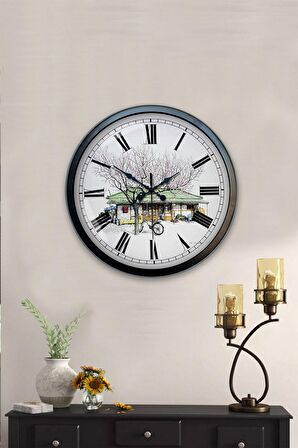 40 Cm Siyah Metal Nostalji Duvar Saati