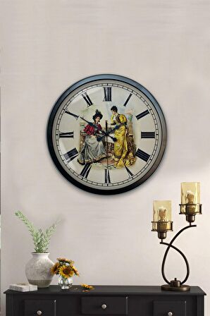 40 Cm Siyah Metal Nostalji Duvar Saati