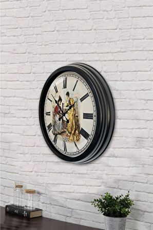 40 Cm Siyah Metal Nostalji Duvar Saati