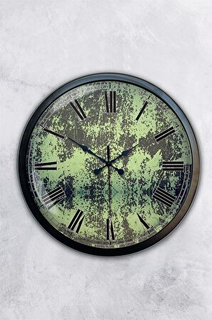 40 Cm Siyah Metal Nostalji Duvar Saati