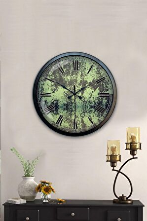 40 Cm Siyah Metal Nostalji Duvar Saati