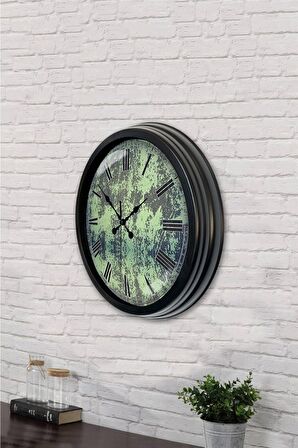 40 Cm Siyah Metal Nostalji Duvar Saati
