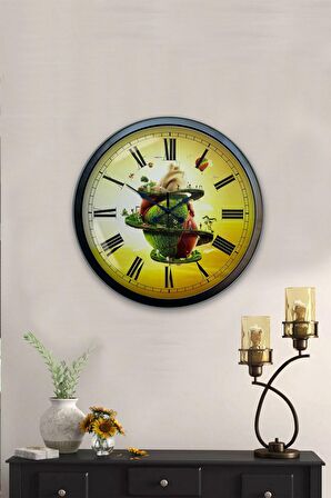 40 Cm Siyah Metal Naturel Duvar Saati