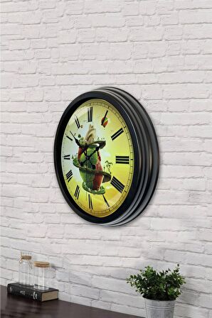 40 Cm Siyah Metal Naturel Duvar Saati