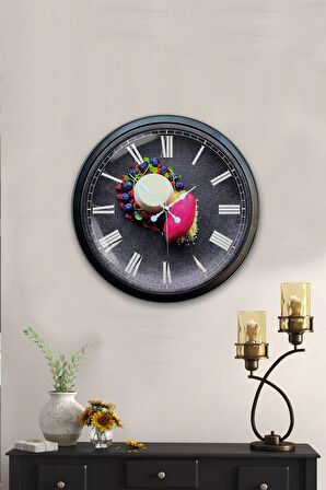 40 Cm Siyah Metal Mutfak Duvar Saati