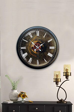 40 Cm Siyah Metal Mutfak Duvar Saati