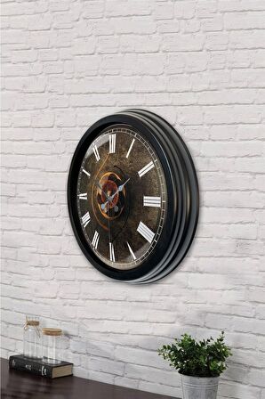 40 Cm Siyah Metal Mutfak Duvar Saati