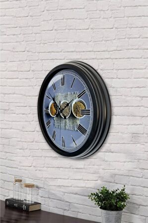40 Cm Siyah Metal Mutfak Duvar Saati