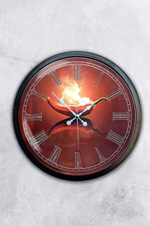 40 Cm Siyah Metal Mutfak Duvar Saati