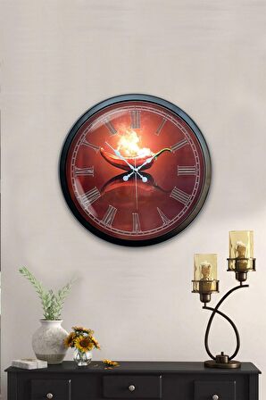 40 Cm Siyah Metal Mutfak Duvar Saati