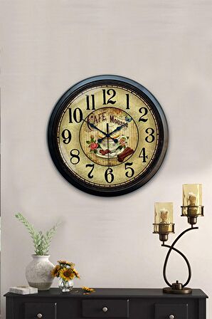 40 Cm Siyah Metal Mutfak Duvar Saati