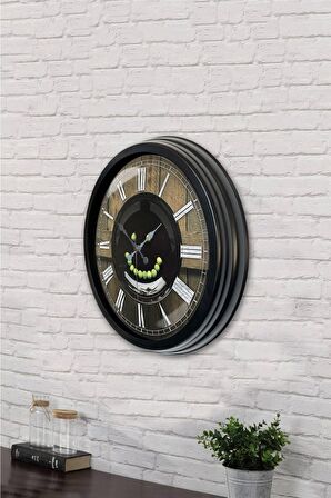 40 Cm Siyah Metal Mutfak Duvar Saati