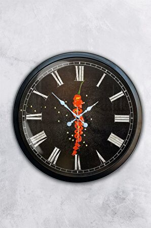 40 Cm Siyah Metal Mutfak Duvar Saati