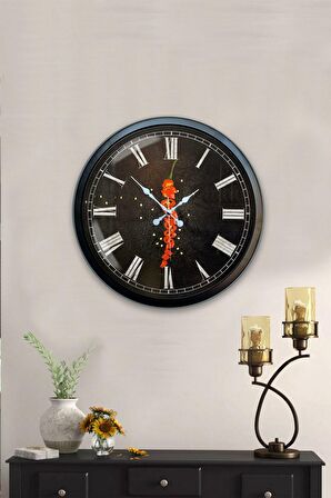 40 Cm Siyah Metal Mutfak Duvar Saati