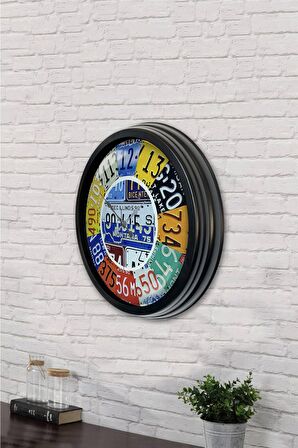 40 Cm Siyah Metal Mutfak Duvar Saati